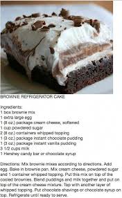 Brownie Refrigerator Cake I Have Seen Recipe For 1 Brownie Mix A Recipe For 2 Brownie Mixes Use Onl In 2020 Brownie Refrigerator Cake Dessert Recipes Easy Desserts