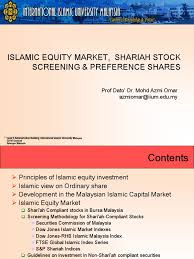 Capacity building • recognising the dearth of highly trained personnel in the islamic finance industry not just in malaysia but also worldwide. Islamic Equity Market Pdf Preferred Stock Stock Market Index