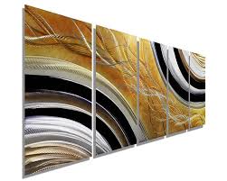 Black And Silver Metal Wall Decor Black Gold Metal Wall Art Multi Panel Wall Art Abstract Etsy Abstract Metal Wall Art Gold Metal Wall Art Metal Wall Art