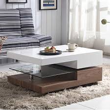 Unique postmodern 1980s swivel top coffee table, 80s vintage laminate round circle coffee table, wooden round turning living room table. Goldfan High Gloss Rectangular Glass Swivel Coffee Table With Storage For Living Room Office Furniture Walnut White Buy Online In Angola At Angola Desertcart Com Productid 71097861