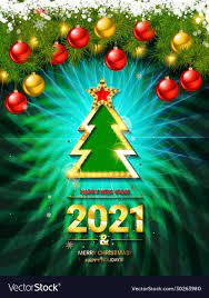 Free Images Merry Christmas 2021 2021 Gold Card Merry Christmas Banner Royalty Free Vector