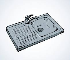 Kitchen sink top view drawing. Kitchen Sink Vector Drawing Stock Vector Illustration Of Domestic Empty 109355871