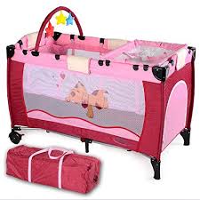 Excelente Tectake Cuna Infantil De Viaje De Altura Ajustable Con Acolchado Para Bebe Rosa Encuentra Mas En Http Www Cunas Para Bebes Net Tienda Producto T Bebe