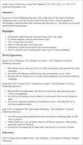 email marketing specialist resume