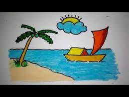 Gambar mewarnai pemandangan bawah laut. Buatlah Gambar Ilustrasi Suasana Pantai Cara Menggambar Ilustrasi Pemandangan
