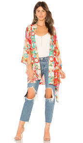 Spell The Gypsy Collective Delilah Patchwork Kimono In Ruby Revolve