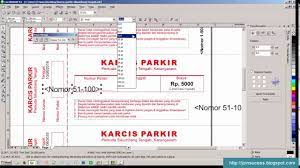 Percetakan bekasi printing menerima pemesanan cetak tiket parkir / karcis parkir bw dan full colour. Cara Membuat Karcis Parkir Dan Menambahkan Nomor Urut Karcis Kemudian Mencetaknya Dg Coreldraw Youtube