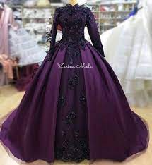 Pin By Nahiya Qadri On Gelinlikler Wedding Dresses Unique Muslimah Wedding Dress Purple Wedding Gown