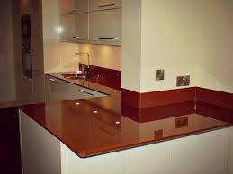 Gorgeous Chocolate Painted Glass Worktops And Upstands With