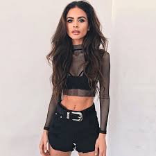 When you head out with your squad for dinner, reach for a long sleeve crop puff, sheer mesh , or lace sleeve crop tops are trendy details you'll fall in love with this season! Black Long Sleeve Sheer Mesh Crop Top Fabulous