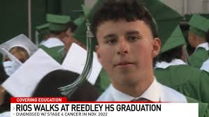 California high school student battling cancer walks with graduating class