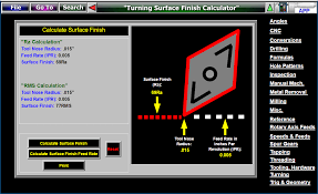 cnc lathe turning surface roughness calculator software