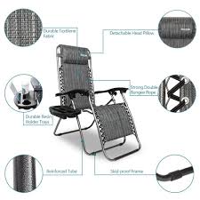 Bonnlo Infinity Zero Gravity Chair Outdoor Lounge Patio Chairs With Pillow And Utility Tray Adjustable Folding Recliner For Deck Patio Beach Yard Pack 2 Grey In 2020 Zero Gravity Chair Outdoor Gravity Chair Zero