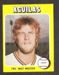 MILT WILCOX 1976 Etiqueta de la Liga Venezolana de Invierno #192 Rara...  EUR 40,82
