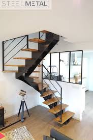 Escalier Double Quart Tournant Fabriques Sur Mesure Et Pas Cher Escaliers Metal Idees Escalier Escaliers Modernes