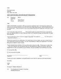 Work Restriction Letter Beautiful Light Duty Work Growswedes In 2020 Lettering Award Quotes Letter Templates