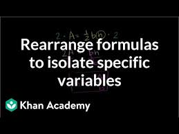 We encourage parents and teachers to select the topics according to the needs of the child. Manipulating Formulas Area Video Khan Academy