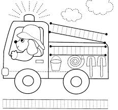 Black And White Fire Truck Fire Truck Trace Worksheet Crafts And Worksheets For Preschool Toddler And Kindergarten Fire Safety Fire Safety Preschool Preschool