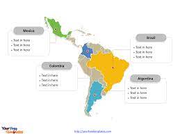 Canada countries labeled middle east countries labeled francophone countries labeled brazil countries labeled oceania countries labeled eastern hemisphere countries labeled north. Latin America Map Free Templates Free Powerpoint Templates