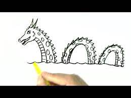 How To Draw The Loch Ness Monster, Or Nessie - In Easy Steps For Children.  Beginners - Youtube