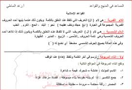 اللغة العربية قواعد عامة للصف التاسع في سوريا