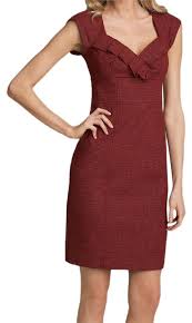 Nanette Lepore Rust Red Cap Sleeve Sheath Short Work Office Dress Size 10 M 75 Off Retail