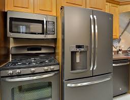 Ge Slate Finish Appliances Stunningly Versatile Not The Cabinets The Appliances Yeeessss Outdoor Kitchen Appliances Kitchen Appliances Slate Appliances