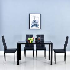 Maybe you would like to learn more about one of these? Kitchen Dining Table Set With Glass Table Top Leather Padded 4 Chairs And Metal Frame Table Buy Chrome Legs Black Table Rectangular Dining Room Table Living Room Table Product On Alibaba Com