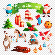 Christmas Cartoon Set Christmas Cartoons Festival Decorations Christmas Design