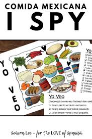 Spanish Food Unit Mexican Food Vocabulary Spanish I Spy Activity Spanish Activities Spanish Teacher Resources Learning Spanish Vocabulary