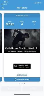 2x Keith Urban Concert Tickets Floor Seats Grand Rapids Van