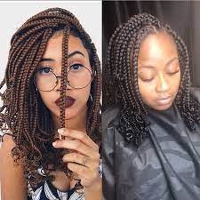 Hairmae Jor On Instagram What She Asked For Vs What She Got Box Braids With Curls Appoint Braids With Curls Short Burgundy Hair Bob Box Braids Styles