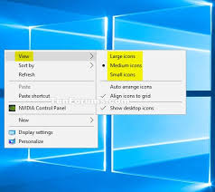 Now, hold the ctrl button on the keyboard and start scrolling the scroll wheel on the mouse upward or downward in order to increase or decrease the size, respectively. Change Size Of Desktop Icons In Windows 10 Tutorials