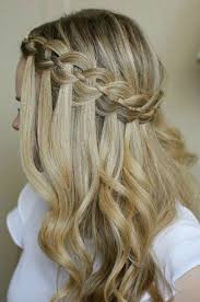 Glam Waterfall Braid With Curls Hair Styles Waterfall Braid Hairstyle Long Hair Styles