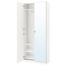 The mirror door can be placed on the left side, right side or in the middle. Brimnes Wardrobe With 2 Doors White 30 3 4x74 3 4 Ikea In 2021 Ikea Pax Pax Wardrobe Vikedal Ikea