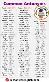 Most common unique related synonym antonym. Ù…Ù†ØªØ¯Ù‰ ØªÙˆ Ø¹Ø±Ø¨ Basic Synonym Words In English Common Facebook