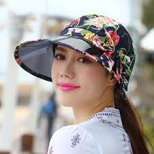 Summer Sun Beach Anti Uv Print Flower Large Brim Cap Outdoor Blocking Sunlight Women Sun Hat 2 Styles 4 Colors Hats For Women Sun Hats Hats