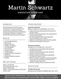 executive assistant resume samples and
