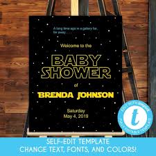 Editable Star Wars Baby Shower Welcome Sign 16x20 Galactic Welcome Sign  Template Star Wars Welcome Poster Template
