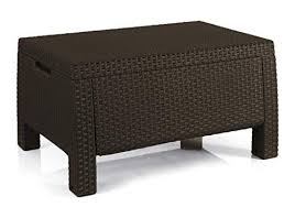 Keter Bahamas Storage Coffee Table Brown Resin Outdoor Patio Furniture Keter In 2020 Patio Storage Resin Patio Furniture Backyard Furniture