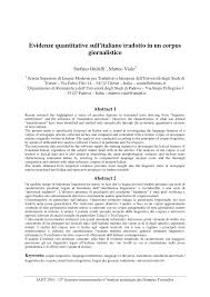 Laureato alla scuola per interpreti e traduttori di trieste e attualmente dottorando in letteratura francese all'università di urbino impartisce lezioni di inglese francese e tedesco (anche su skype). Pdf Evidenze Quantitative Sull Italiano Tradotto In Un Corpus Giornalistico