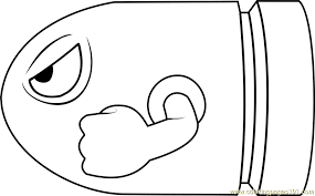 Colored my prince bill sketch. Bullet Bill Coloring Page For Kids Free Super Mario Printable Coloring Pages Online For Kids Coloringpages101 Com Coloring Pages For Kids