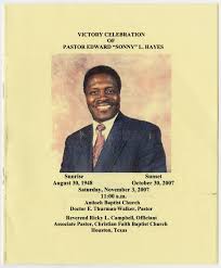 Funeral Program for Edward L. Hayes, November 3, 2007]