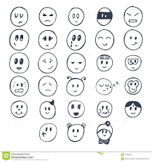 Auch klassische ausmalbilder für größere kinder. Satz Hand Gezeichnete Lustige Gesichter Mit Verschiedenen Ausdrucken Smiley Vektor Abbildung Illustration Von Zeichen Nett 57833035
