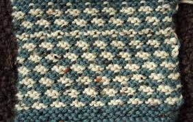 Easy Two Color Knitted Mock Houndstooth Pattern