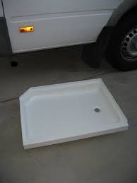 Rv Remodel Refurbished Shower Pan This Guy Had The Original Pan Coated With Linex For A Fraction Of The Cost Of Replacin Rv Remodel Shower Remodel Shower Pan