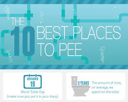 The 10 Best Places To Pee Infographic World Toilet Day Infographic Fun Facts