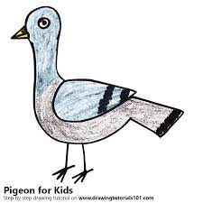 All kids are fond of drawing, aren`t they? Learn How To Draw A Pigeon For Kids Animals For Kids Step By Step Drawing Tutorials
