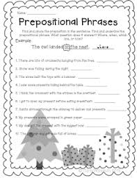 First Grade Fabulosity Prepositional Phrases Phrase First Grade