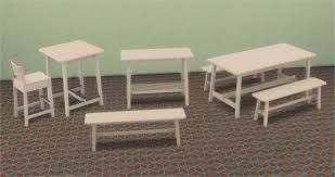 Http Veranka S4cc Tumblr Com Post 155999688480 Ikea Inspired Norraker Add Ons Download Ikea Sims 4 Cc Furniture Dining Table With Bench